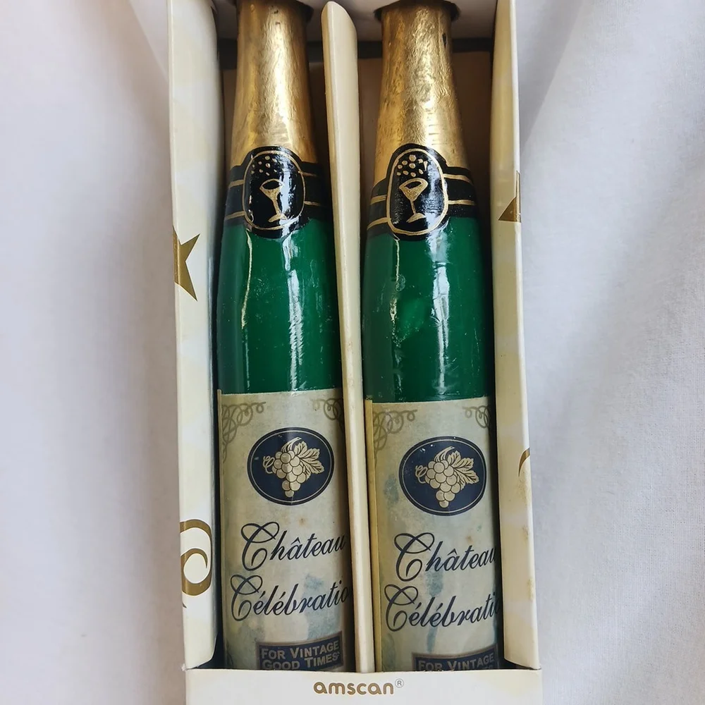 Amscan Champagne Bottle Chateau Celebrations Candle Set